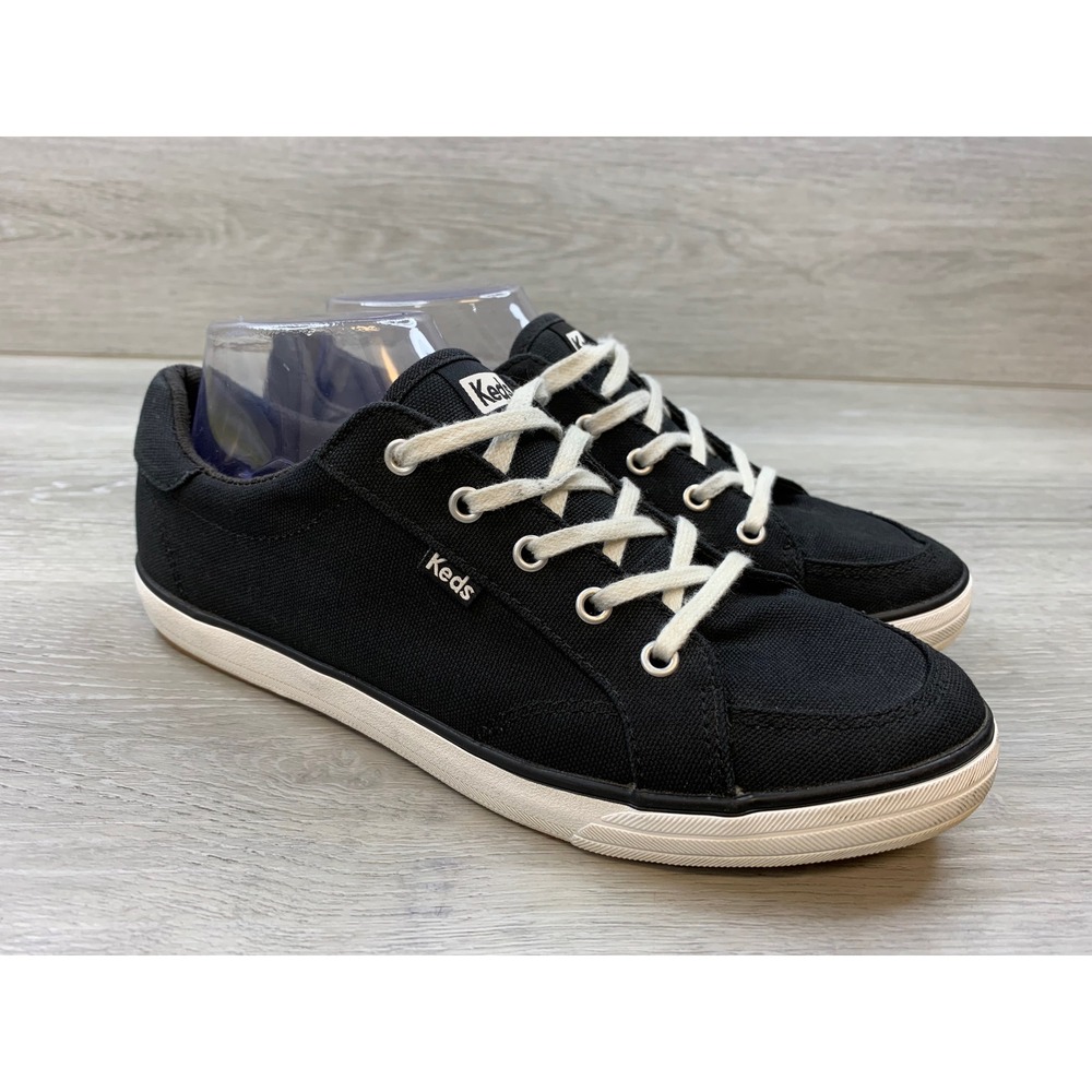 Keds Kickstart Black Canvas Sneakers Low Top Lace Up Men's 8.5 Casual Shoes